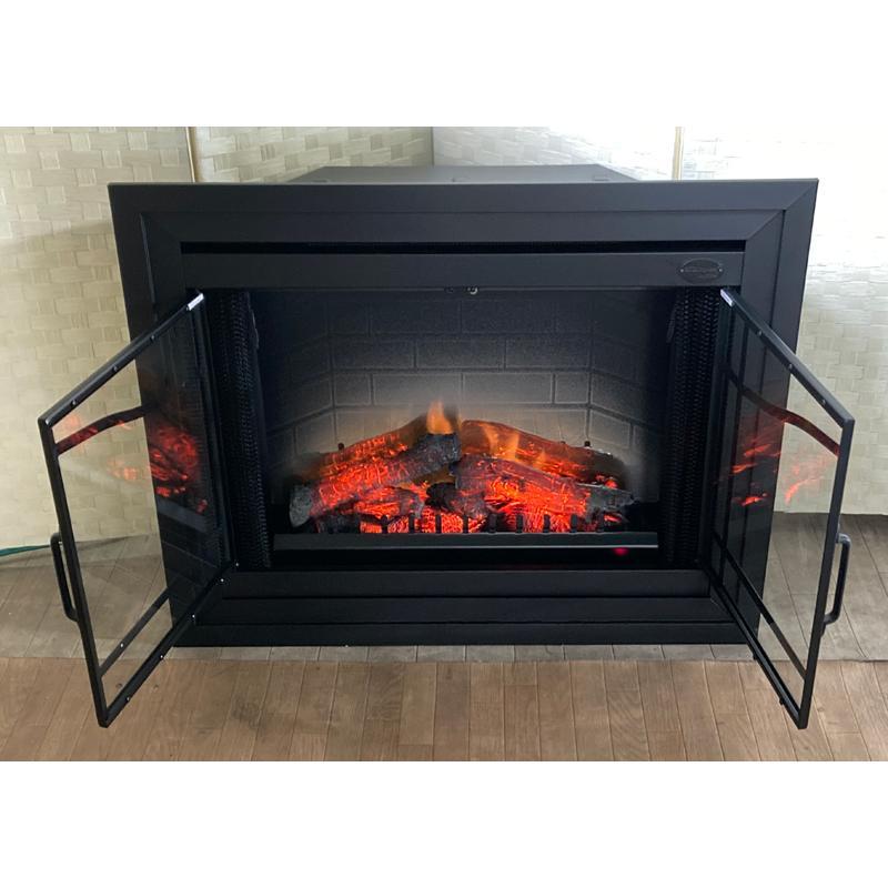 33" Glass Swing Door Kit for Deluxe Built-in Electric Firebox - Eternal Flame Outdoors