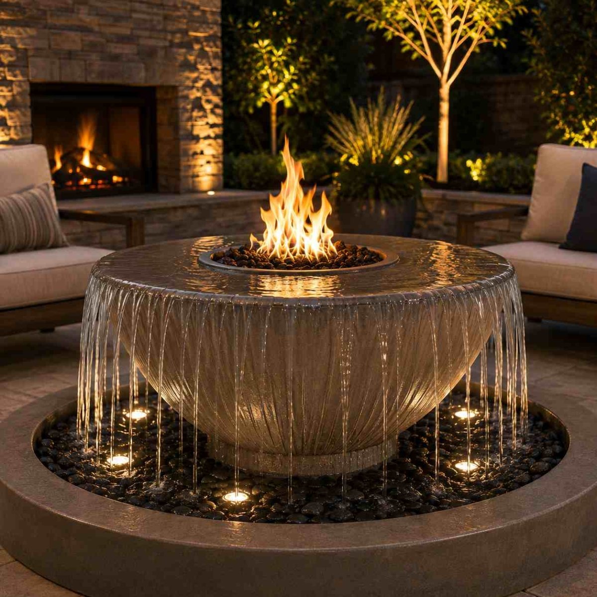 38″ Sedona Fire & Water Bowl – 360° Spill - Bowl only (for Fountains) - Eternal Flame Outdoors