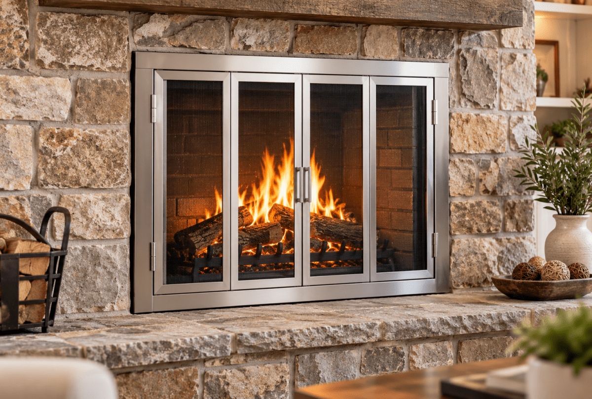 42" Stainless Steel Bi-Fold Doors - Eternal Flame Outdoors