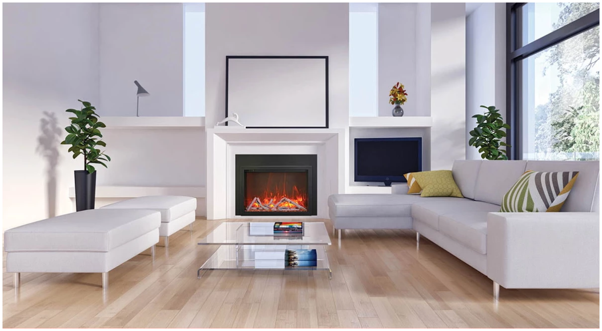 Amantii Sierra Flame Electric Insert with Black Steel Surround - Eternal Flame Outdoors