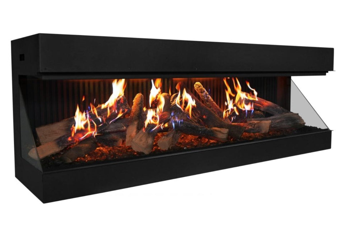 Amantii Signature MultiView Holo Electric Fireplace - 3-Sided Smart Holographic Fireplace - Eternal Flame Outdoors