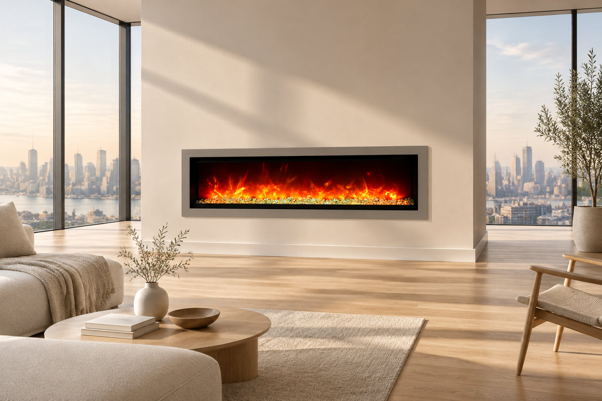 Amantii Symmetry Fireplace Surround Grey or Bronze - Eternal Flame Outdoors