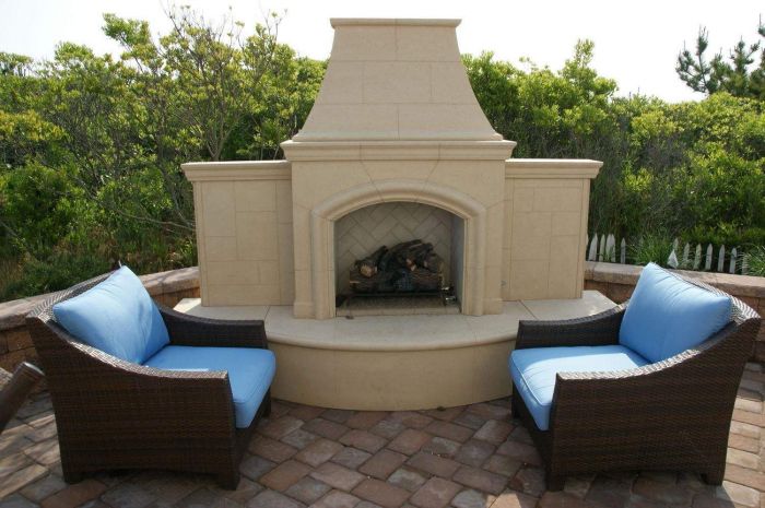 American Fyre Designs Grand Phoenix Gas Fireplace with 113" Extended Bullnose Hearth - Eternal Flame Outdoors