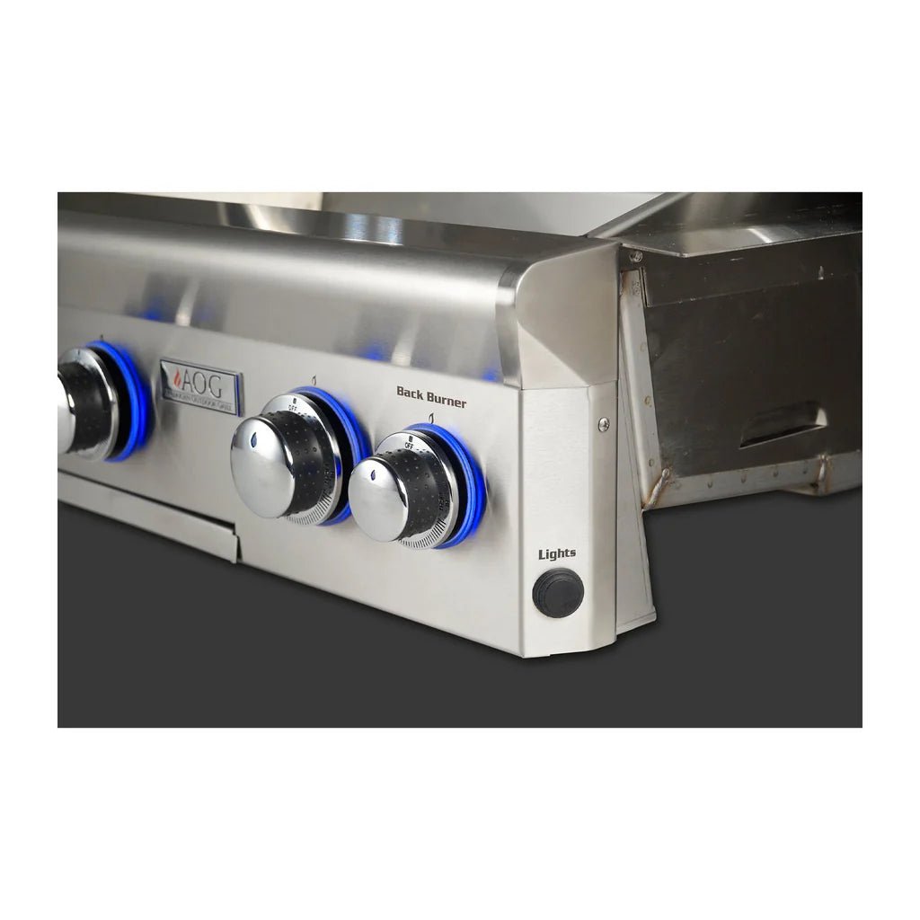 AOG 24" Pedestal Propane Gas Grill 'T' Series with LED Lights - Eternal Flame Outdoors