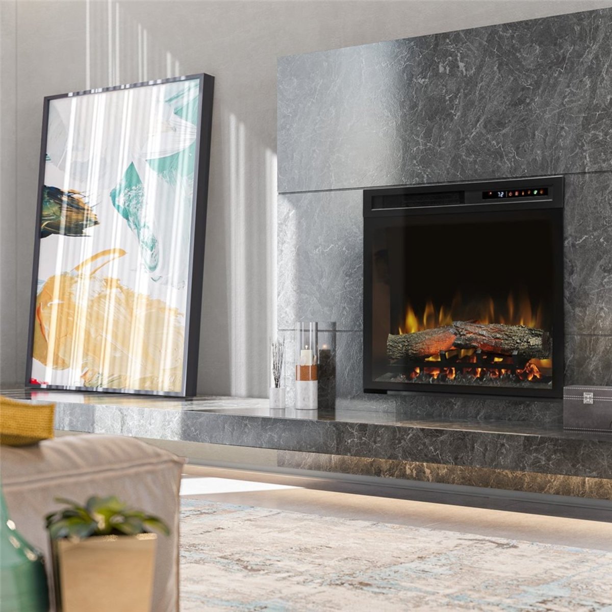 Dimplex Multi - Fire XHD Plug in Electric Firebox with logs - Eternal Flame Outdoors