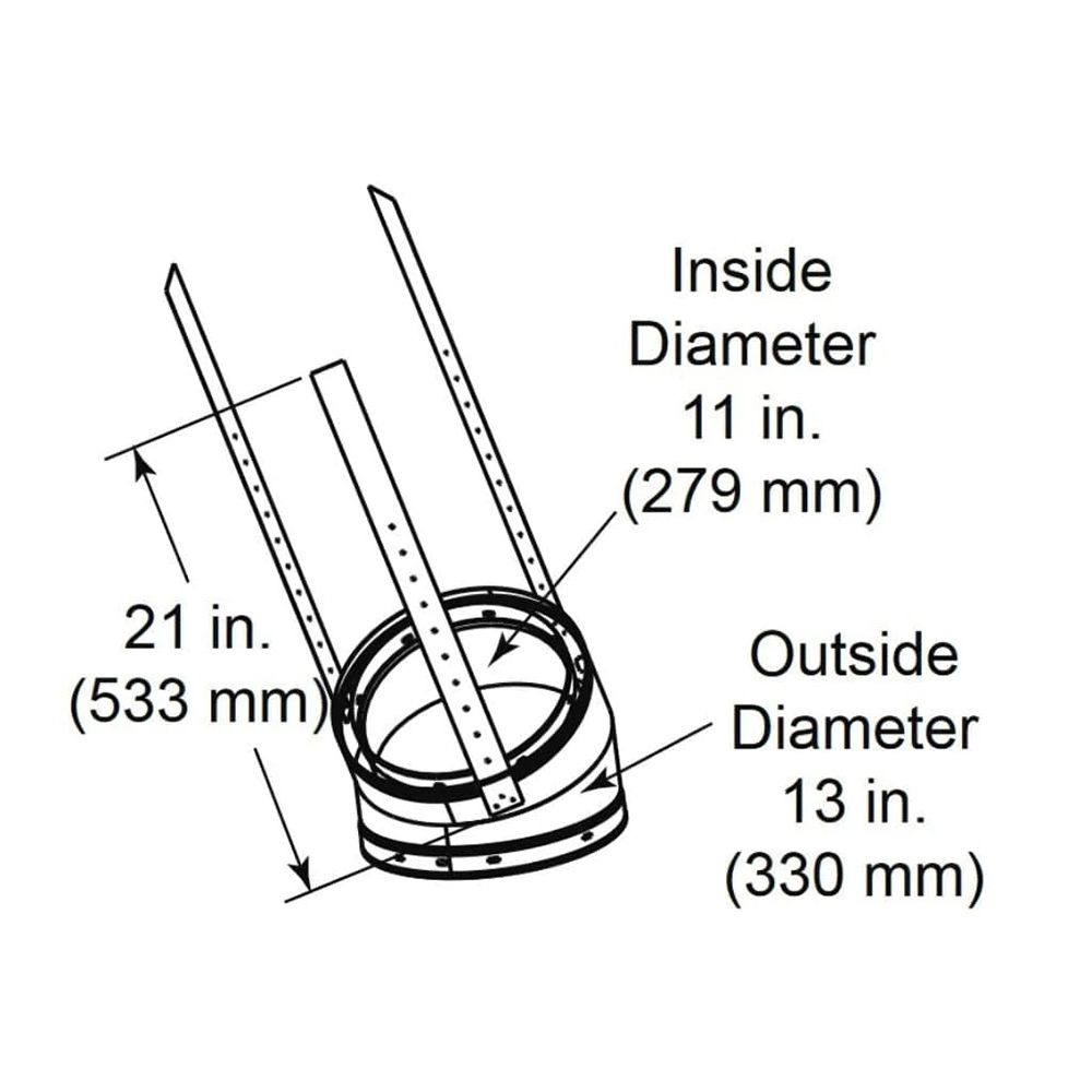 Majestic 30º Offset and Return Elbow for Wood Fireplace - Eternal Flame Outdoors