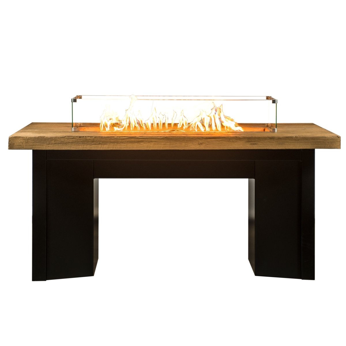 The Outdoor Plus Alameda Fire Table GFRC Top and Powder Coat Base - Eternal Flame Outdoors