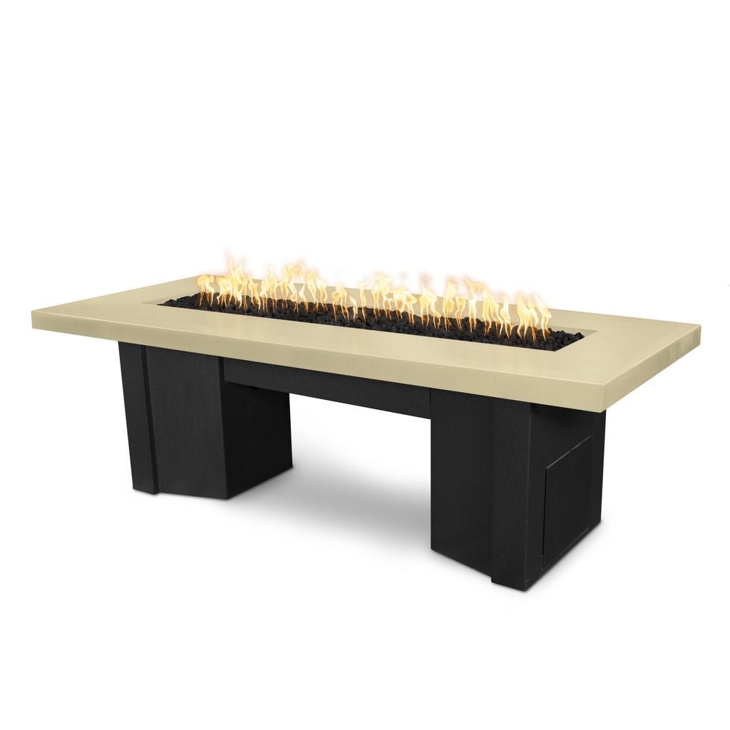The Outdoor Plus Alameda Fire Table GFRC Top and Powder Coat Base - Eternal Flame Outdoors