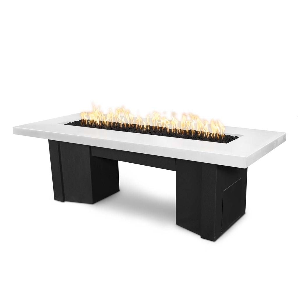 The Outdoor Plus Alameda Fire Table GFRC Top and Powder Coat Base - Eternal Flame Outdoors