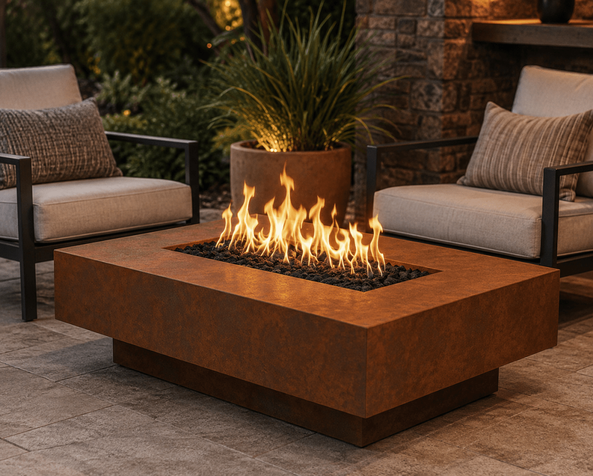 The Outdoor Plus Cabo Linear Fire Pit - Metal Collection - 66" - Eternal Flame Outdoors