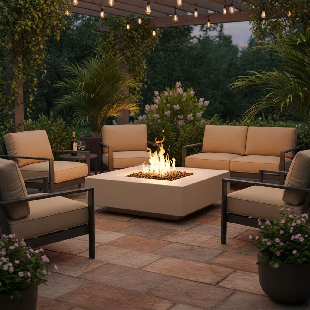 The Outdoor Plus Cabo Square Fire Pit - GFRC Concrete - 36" - Eternal Flame Outdoors