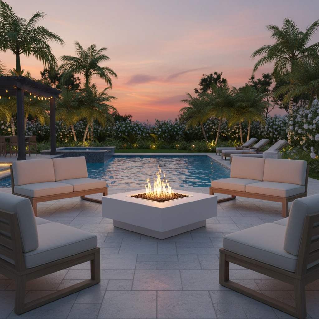 The Outdoor Plus Cabo Square Fire Pit - Powder Coat - 48" - Eternal Flame Outdoors