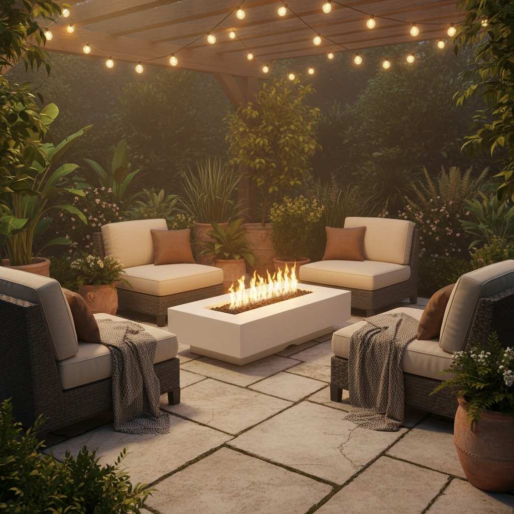 The Outdoor Plus Del Mar Fire Pit - GFRC Concrete - 60" - Eternal Flame Outdoors
