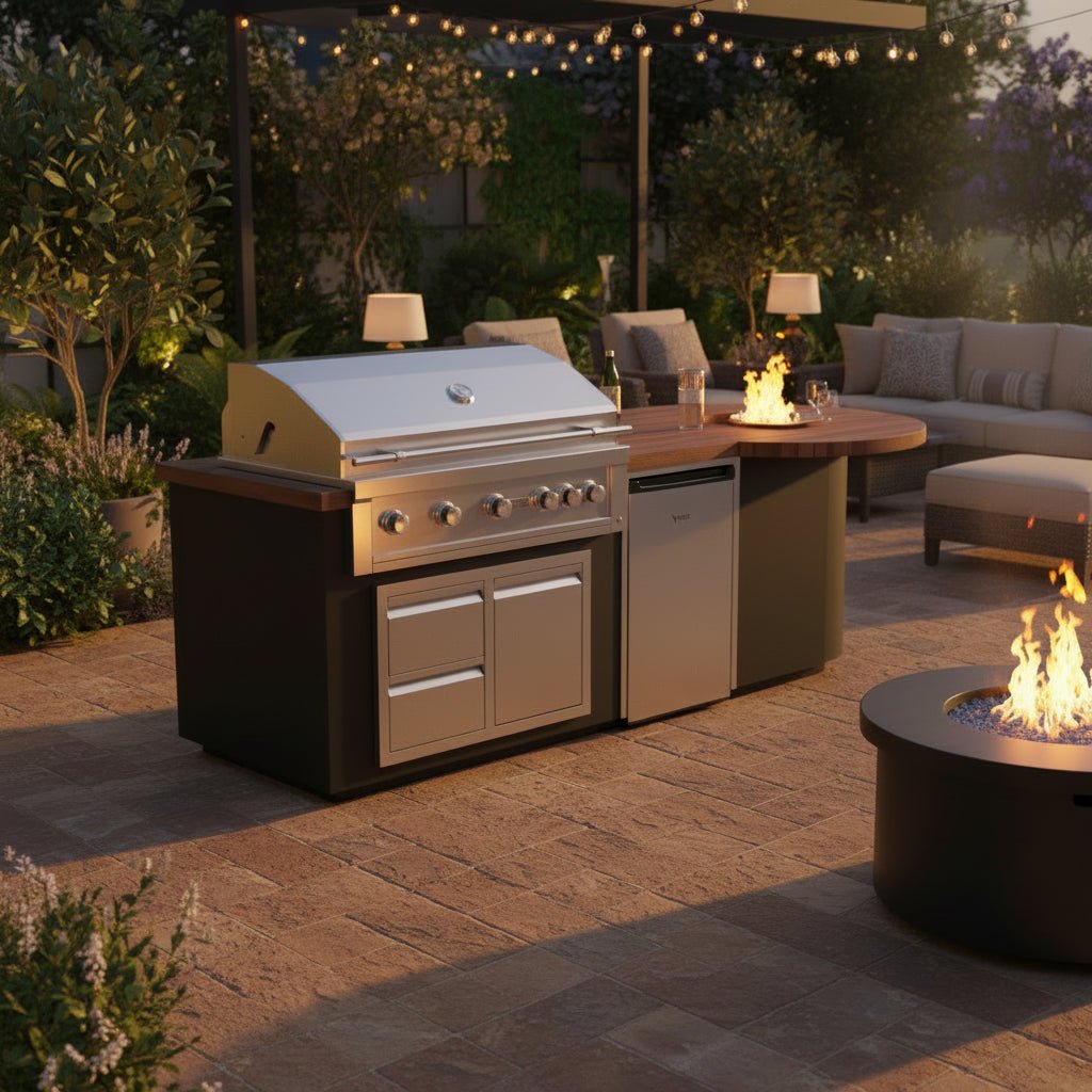 Videl Luxe 112I Firepit - BBQ Island - Eternal Flame Outdoors