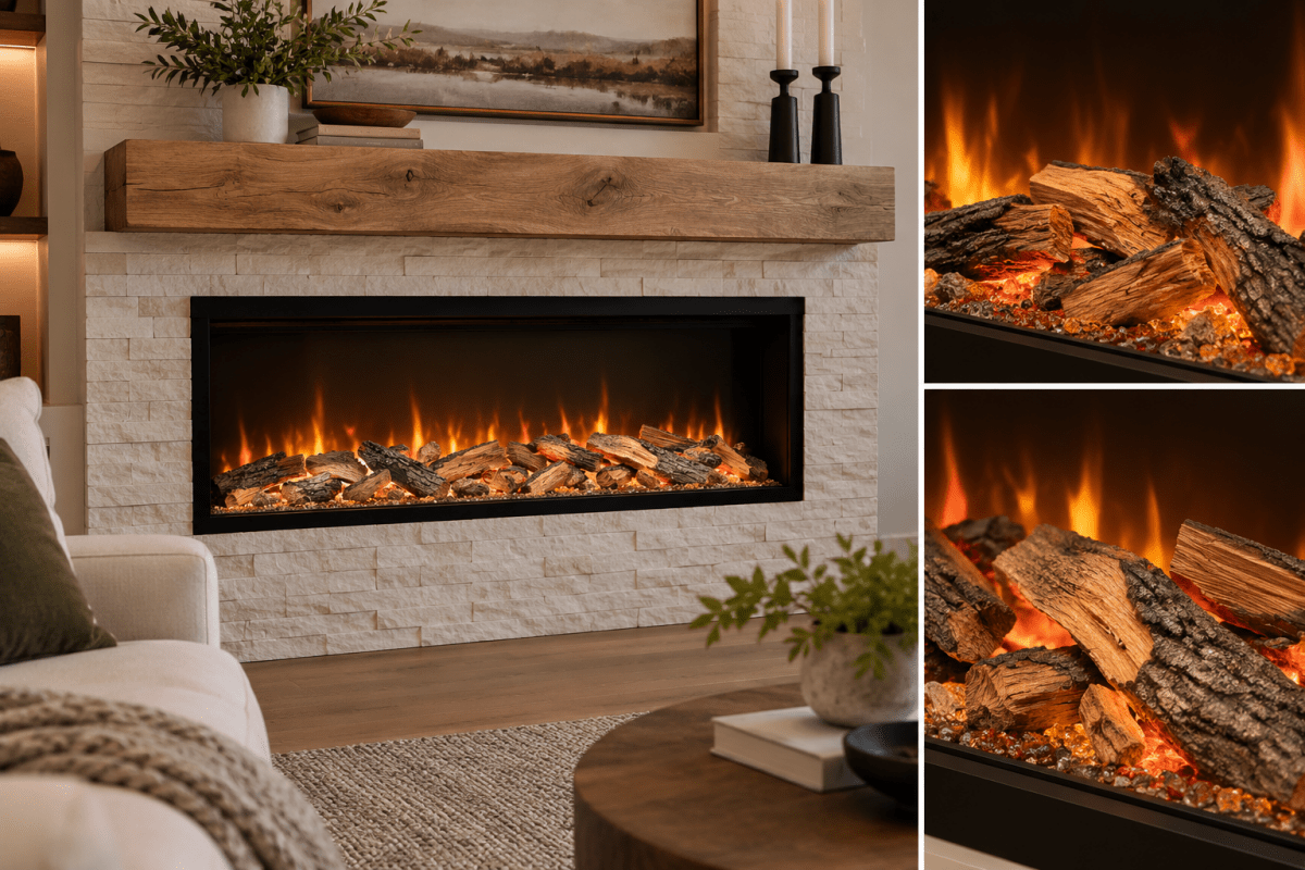 12 Piece Decorative Media Kit - Large Oak logs - Eternal Flame Outdoors