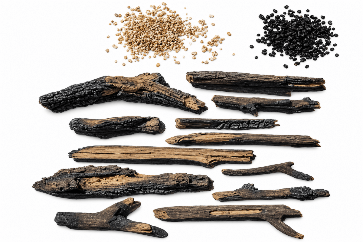 12 Piece Decorative Media Kit - Large Oak logs - Eternal Flame Outdoors