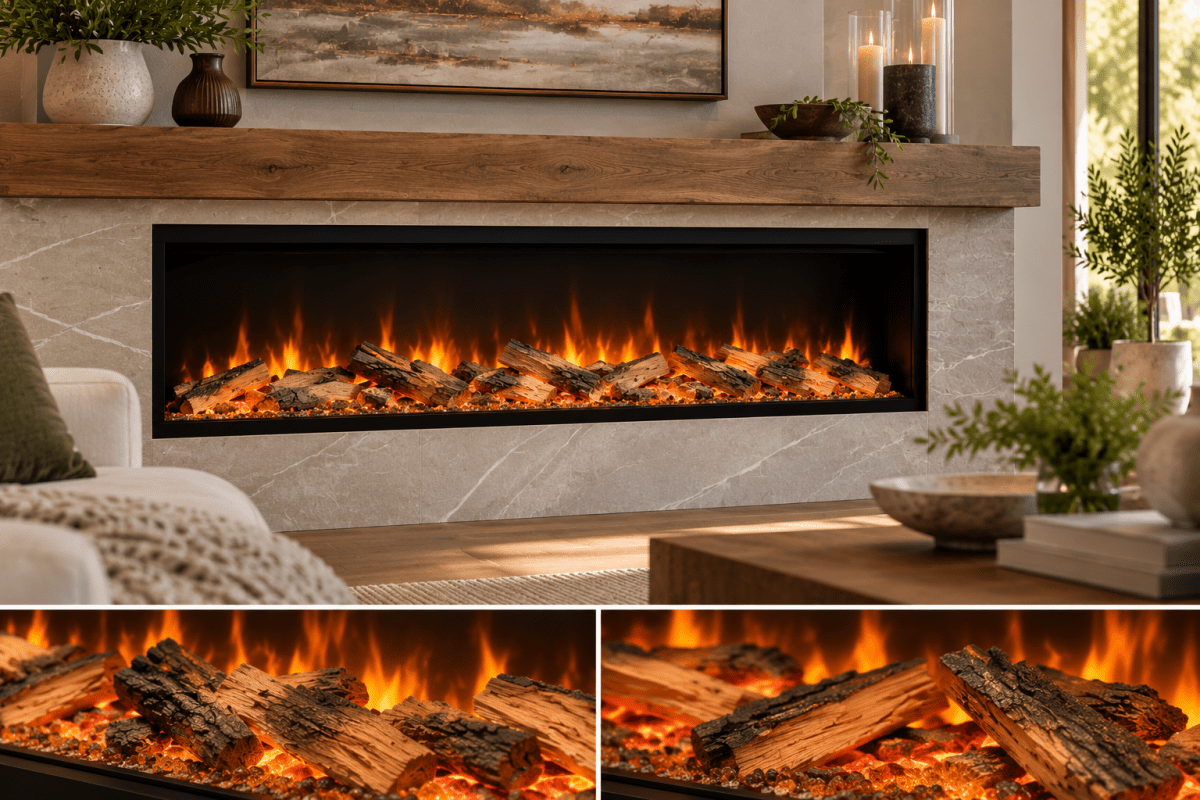 12 Piece Decorative Media Kit - Medium Oak Logs - Eternal Flame Outdoors