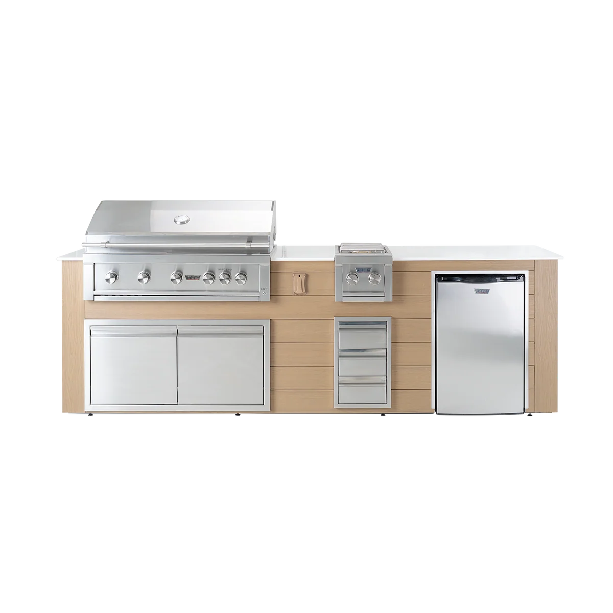 Videl Pacific 112" BBQ Island – Composite Outdoor Kitchen with Granite Countertop