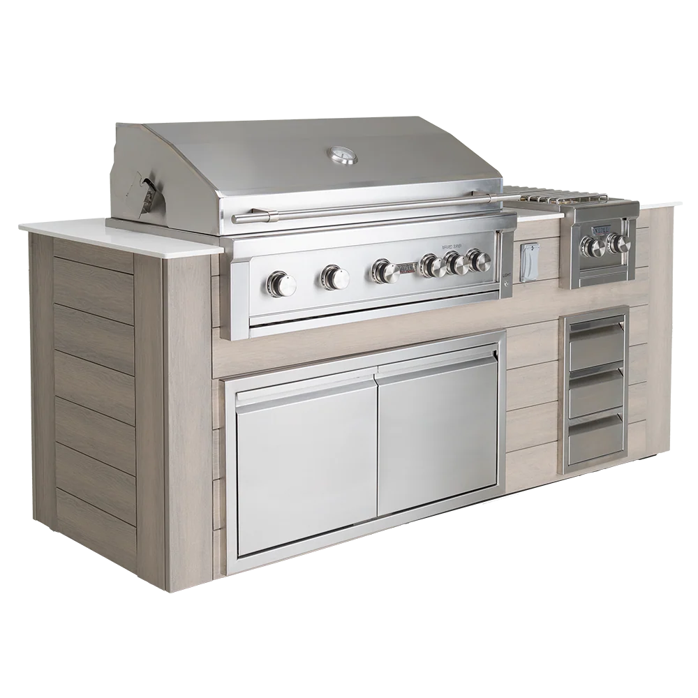 Videl Pacific 96" BBQ Island – Composite (Granite Top) with 42" 5-Burner Grill