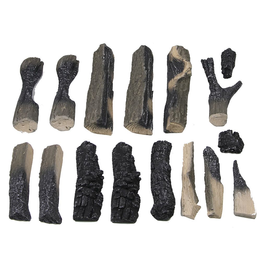 Amantii 16 Piece Deluxe Media Kit Split Logs, Stones, Pebbles & Embers - Eternal Flame Outdoors