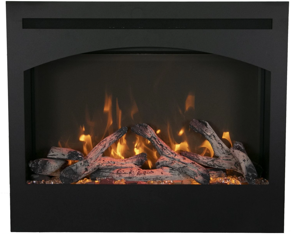Amantii 31" Zero Clearance Electric Fireplace with a 6 Piece Log Set Included - Eternal Flame Outdoors