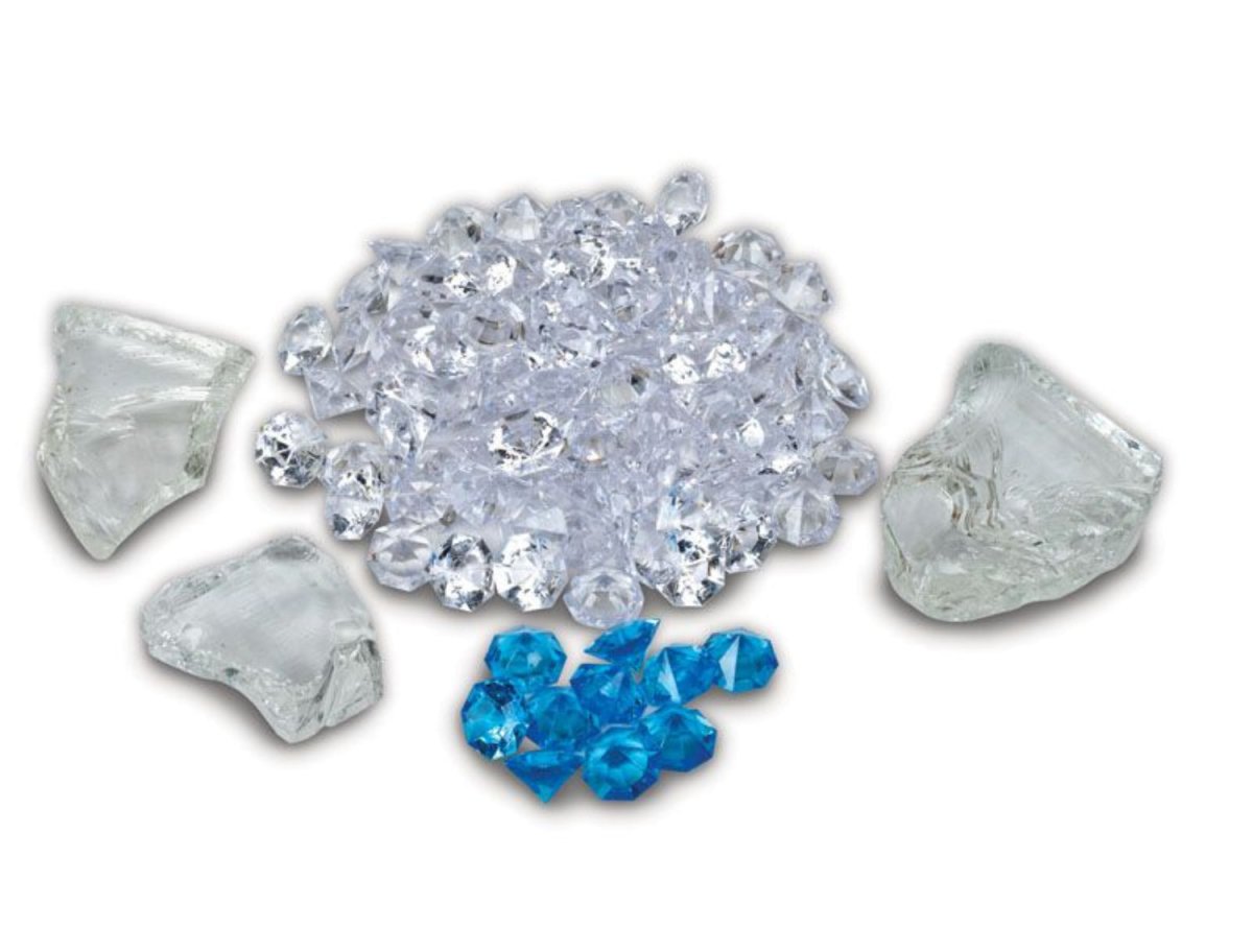 Amantii Ice Diamond Media Kit - Glass Rocks, Clear Diamonds, Blue Diamonds, and Clear Acrylic Media - Eternal Flame Outdoors