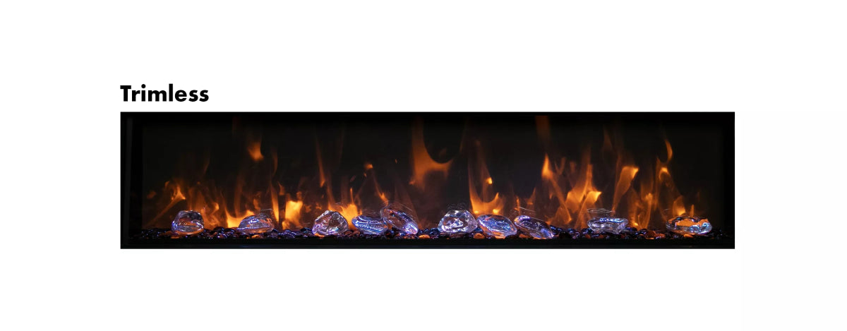 Amantii Panorama Bi - Deep Full View Smart Electric Fireplace - Eternal Flame Outdoors