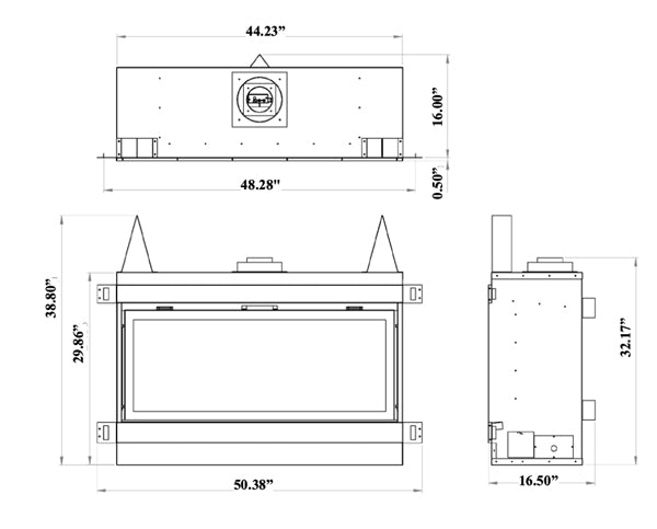 Amantii Sierra Flame Bennett 45" Direct Vent Linear Gas Fireplace - Eternal Flame Outdoors