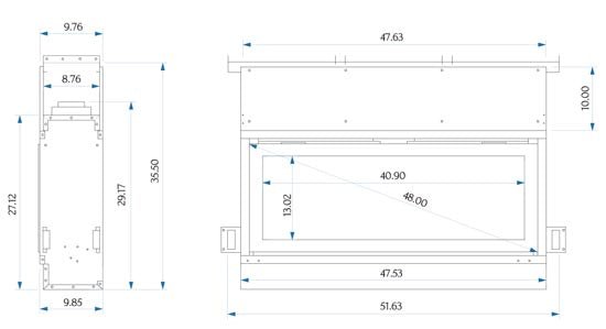 Amantii Sierra Flame Emerson 48" Slim See - thru Linear Gas Fireplace - Eternal Flame Outdoors