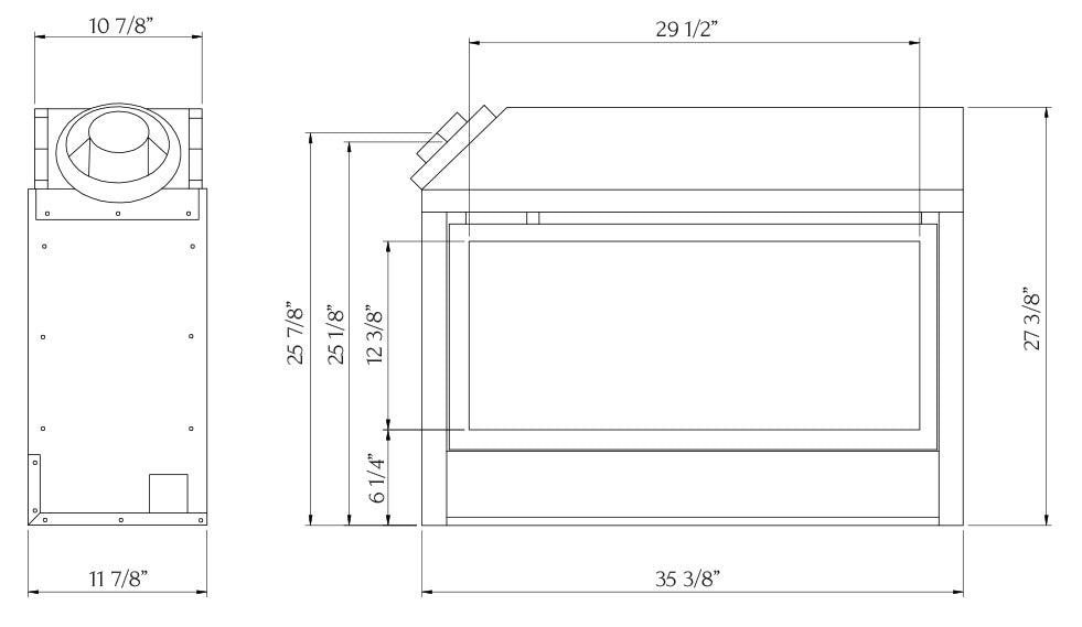 Amantii Sierra Flame Palisade 36" See - thru Direct Vent Linear Fireplace - Eternal Flame Outdoors