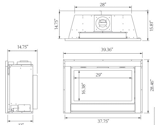 Amantii Sierra Flame Thompson 36" Direct Vent Fireplace - Eternal Flame Outdoors