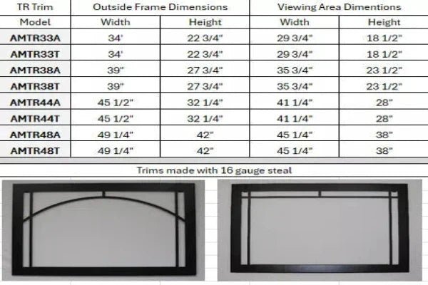 Amantii Square Trim - 33", 38", 44", and 48" - Eternal Flame Outdoors