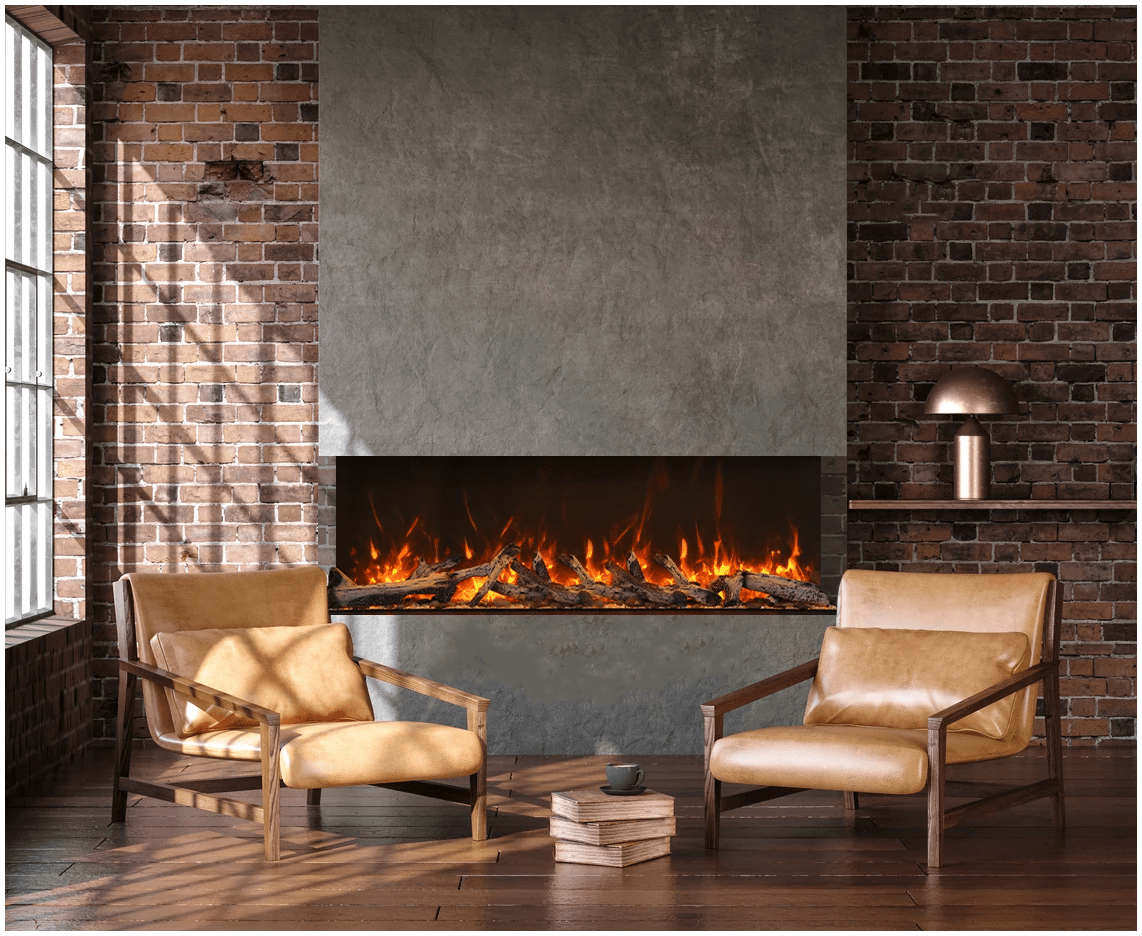 Amantii True View Extra Tall Smart Electric with WiFi 3 Sided Electric Fireplace - Eternal Flame Outdoors