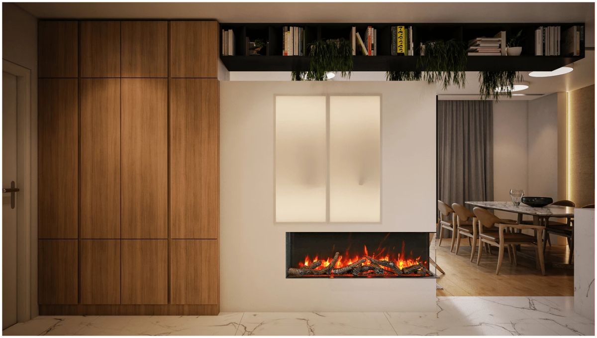 Amantii True View Slim Smart 3 Sided Electric Fireplace - Eternal Flame Outdoors