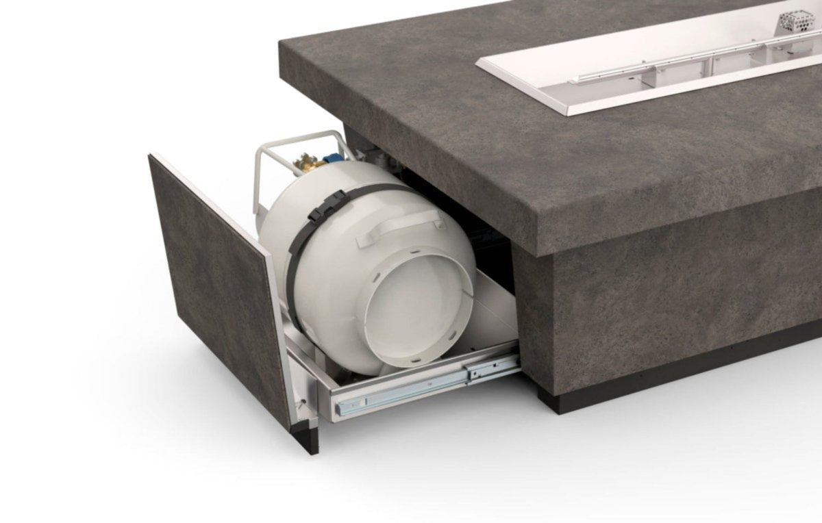American Fyre Designs Contempo Propane Firetable with Tank Drawer - Eternal Flame Outdoors