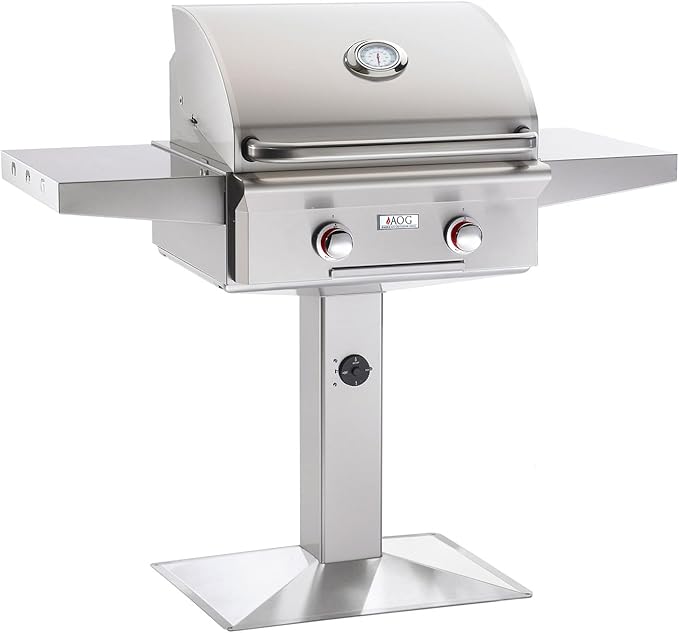 AOG 24" Pedestal Propane Gas Grill 'T' Series with LED Lights - Eternal Flame Outdoors