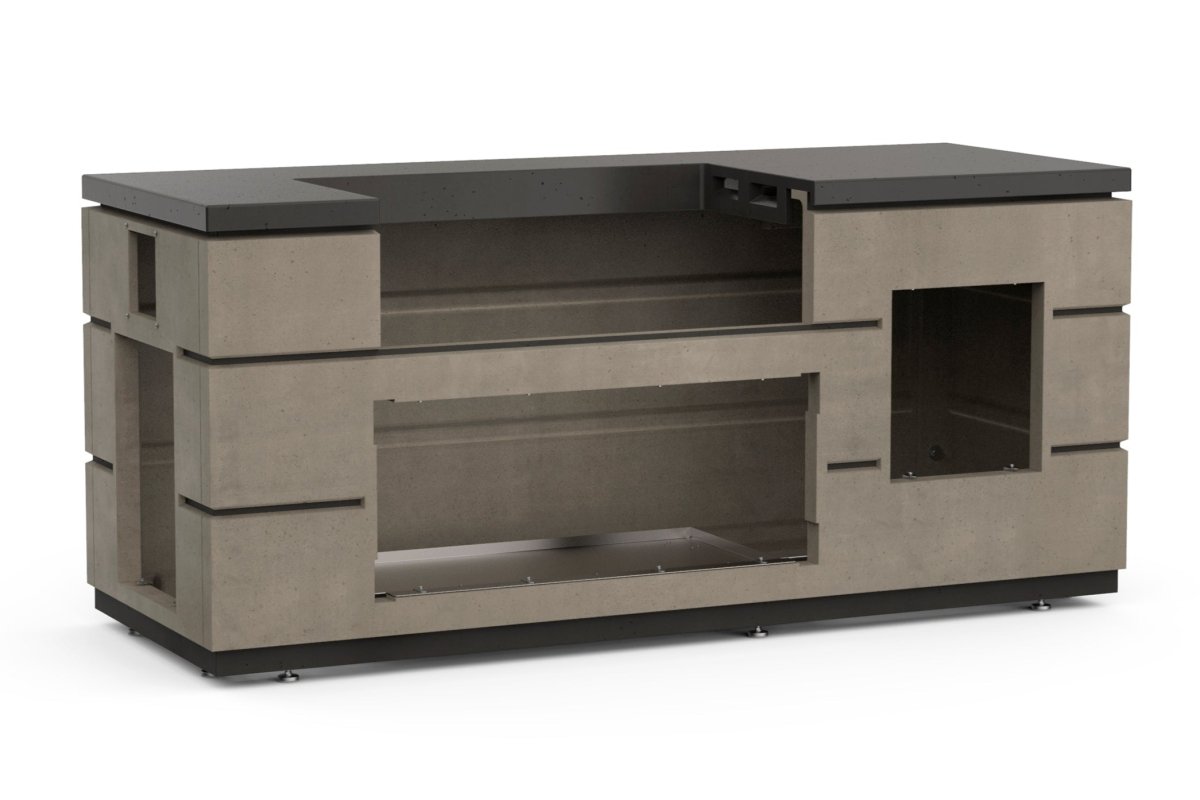 AOG FM Choice 650 Contemporary Island (Smoke Base, Black Countertop) - Eternal Flame Outdoors