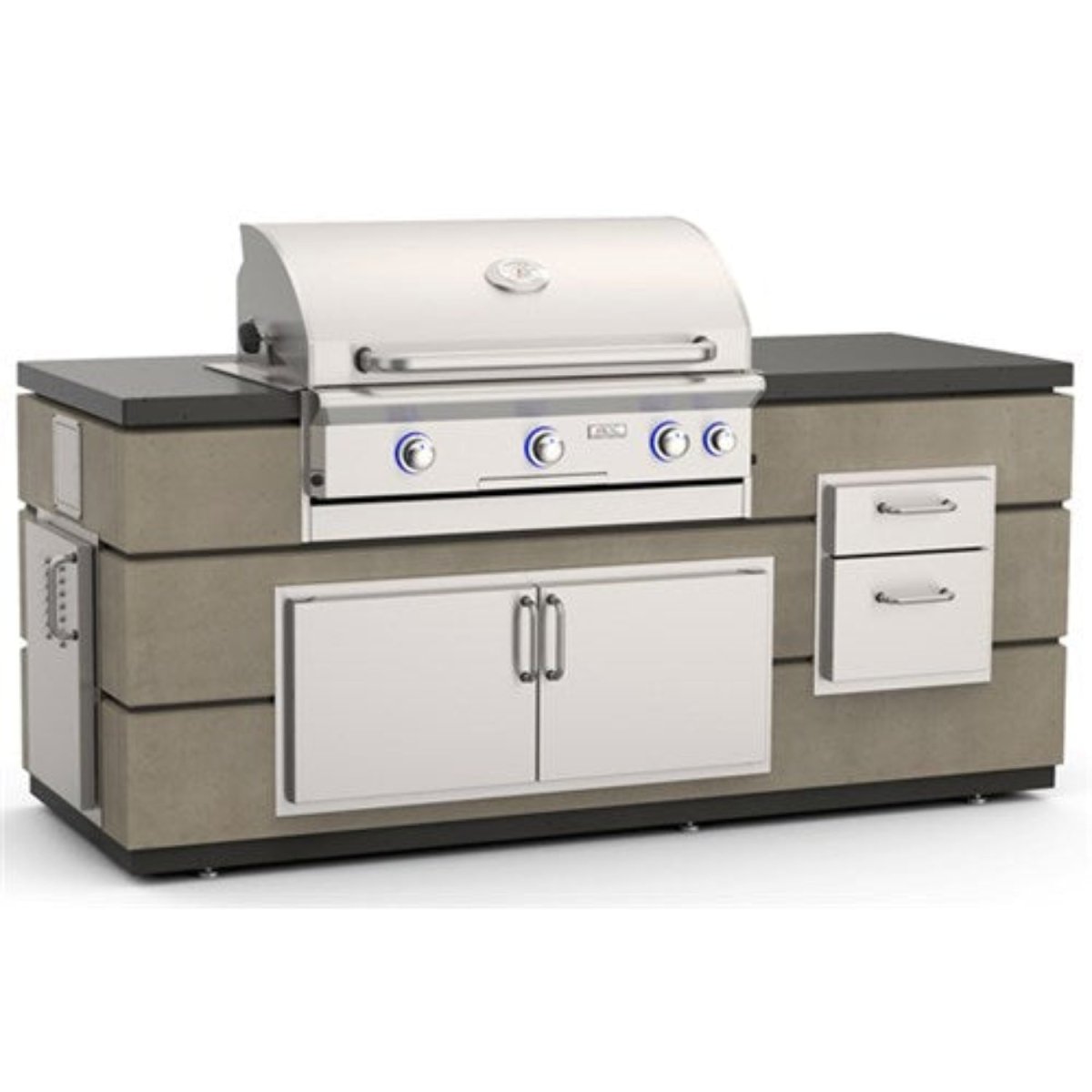 AOG FM Choice 650 Contemporary Island (Smoke Base, Black Countertop) - Eternal Flame Outdoors
