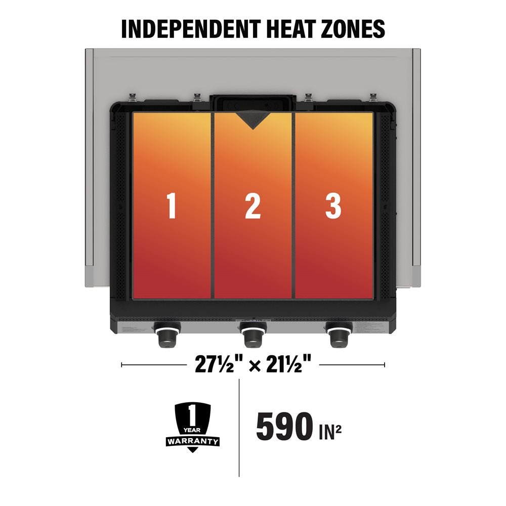 Blackstone 28€ Deep Drop - In Griddle in Stainless Steel with Hood and Insulation Jacket - Eternal Flame Outdoors