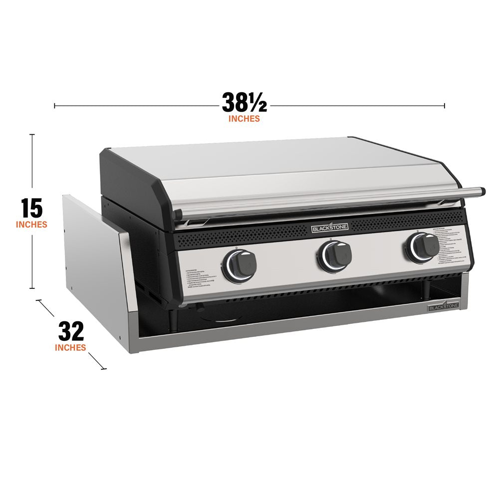 Blackstone 28€ Deep Drop - In Griddle in Stainless Steel with Hood and Insulation Jacket - Eternal Flame Outdoors