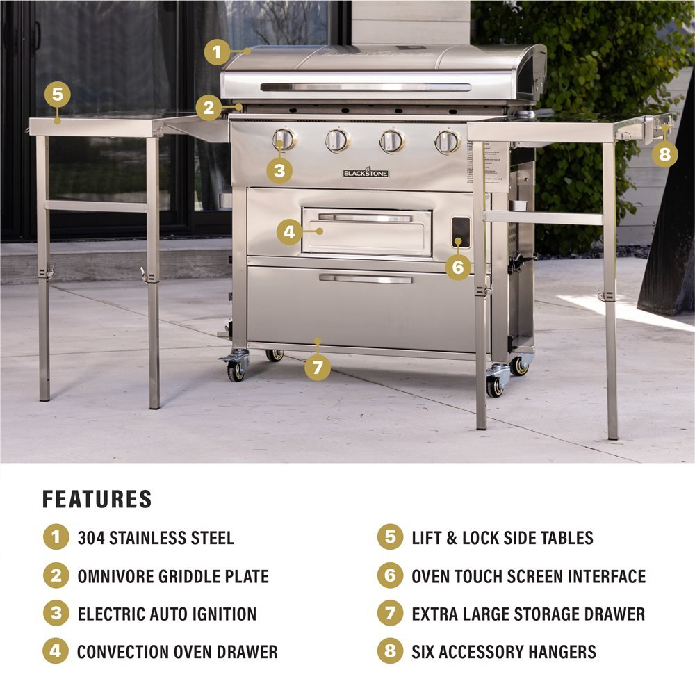 Blackstone Select 36€ Griddle Air Fryer Combo with Dual Side Tables and Storage Drawers - Eternal Flame Outdoors