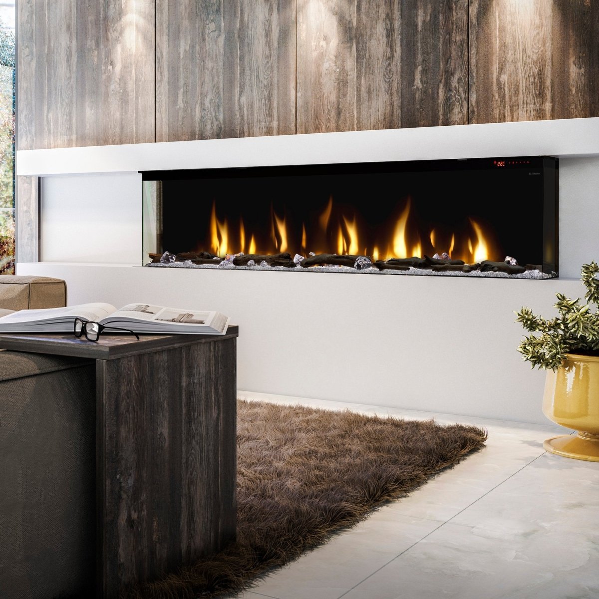 Dimplex Ignite XL Bold Deep Built - in Linear Electric Fireplace - Eternal Flame Outdoors