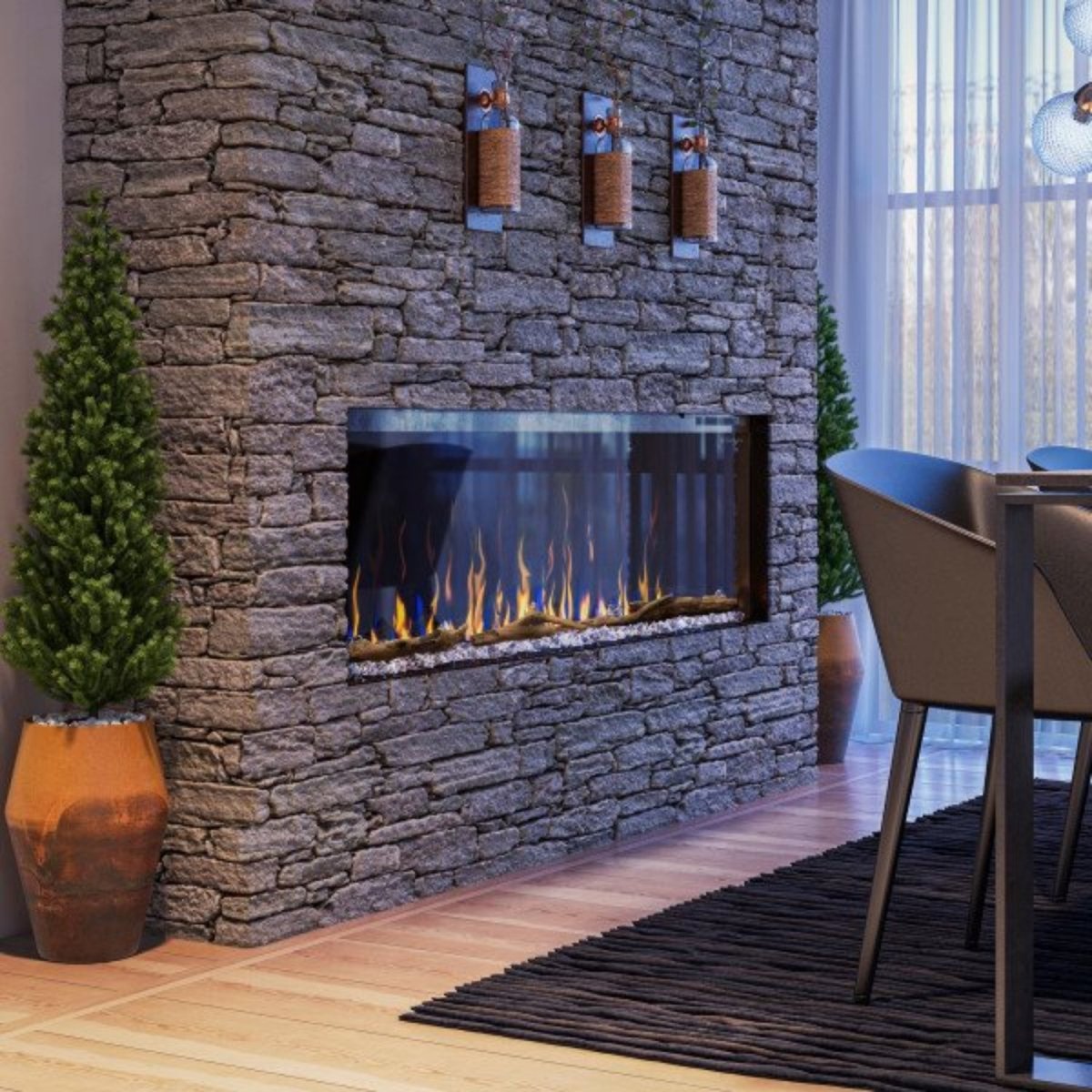 Dimplex Ignite XL Bold Deep Built - in Linear Electric Fireplace - Eternal Flame Outdoors
