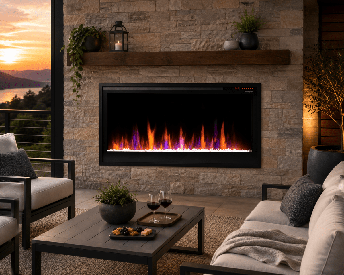 Dimplex Multi-Fire Slim Built-in Linear Electric Fireplace - Eternal Flame Outdoors