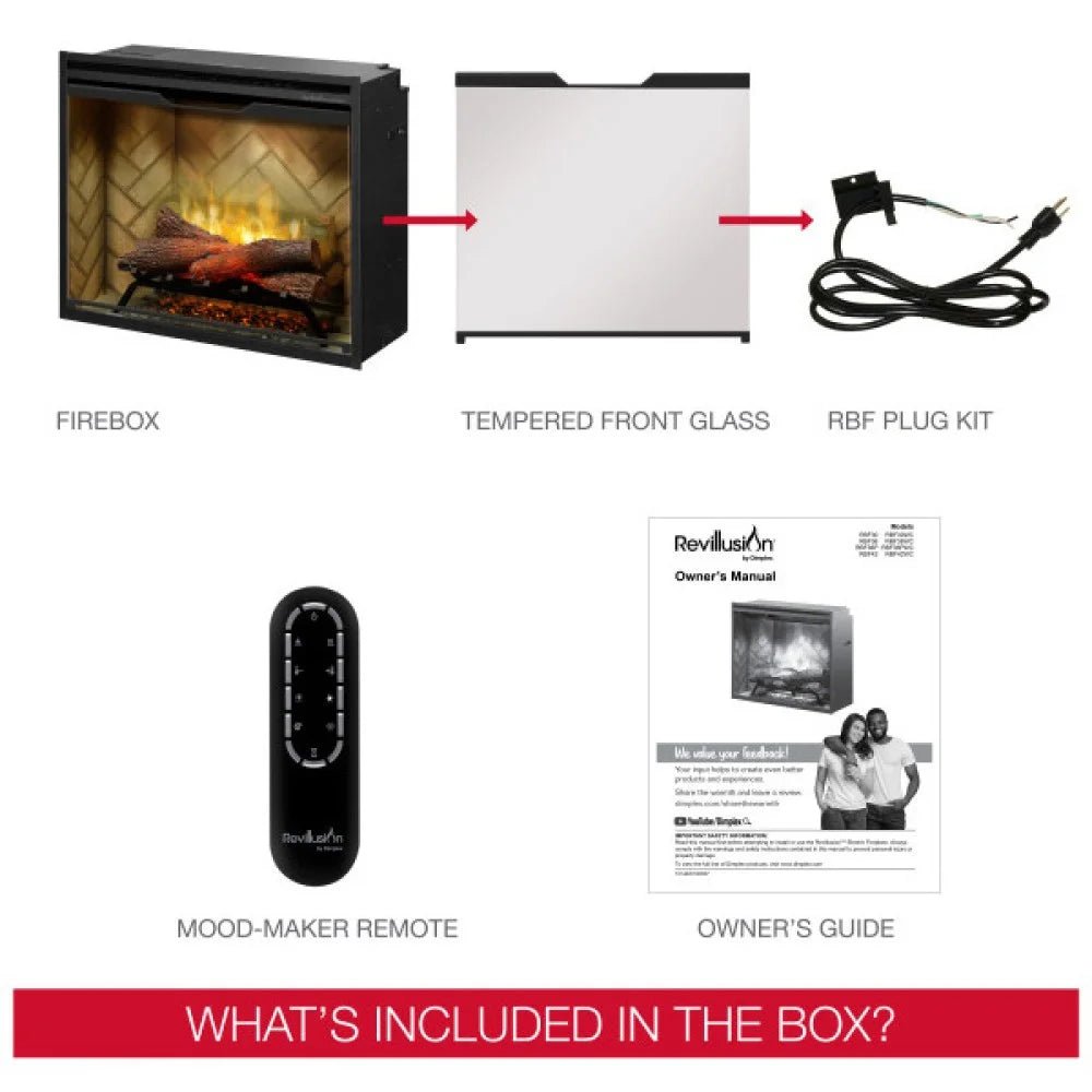Dimplex Revillusion Built - in Firebox with Glass Pane and Plug Kit - Eternal Flame Outdoors
