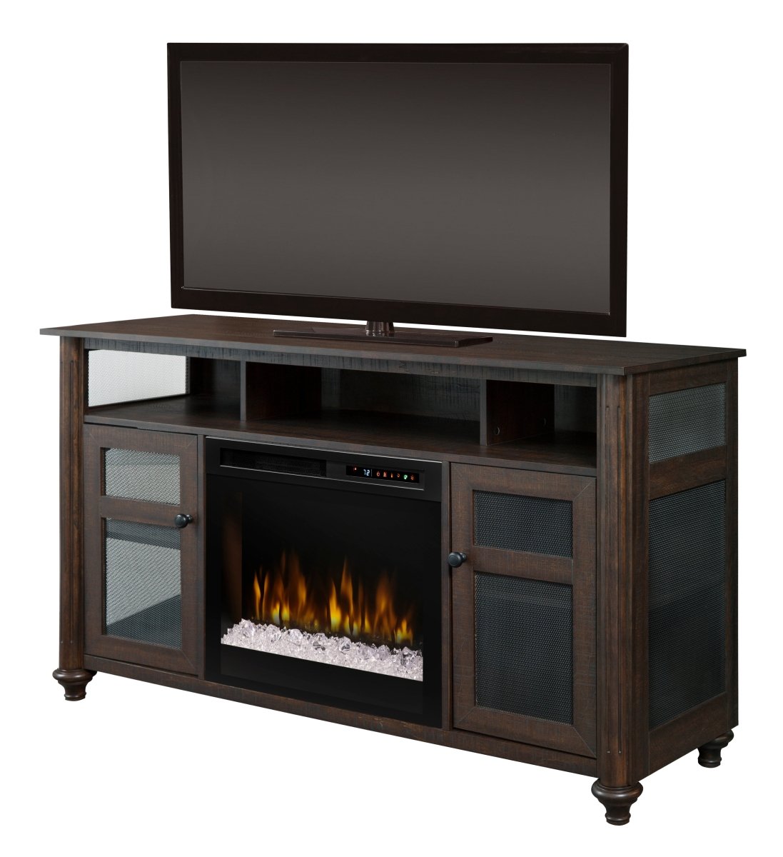 Dimplex Xavier electric fireplace with realistic flame display and contemporary built-in design