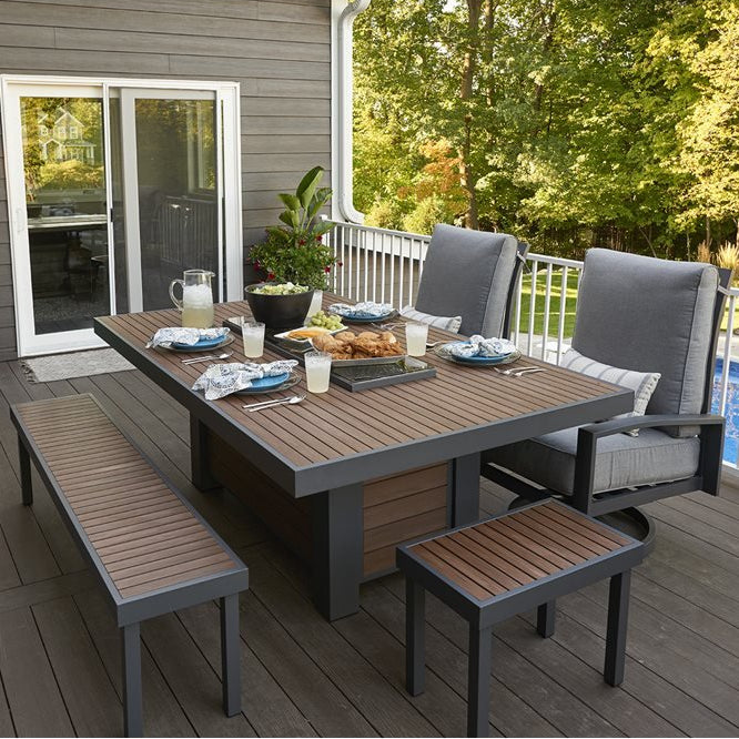 Kenwood Linear Dining-Height Fire Pit Table
