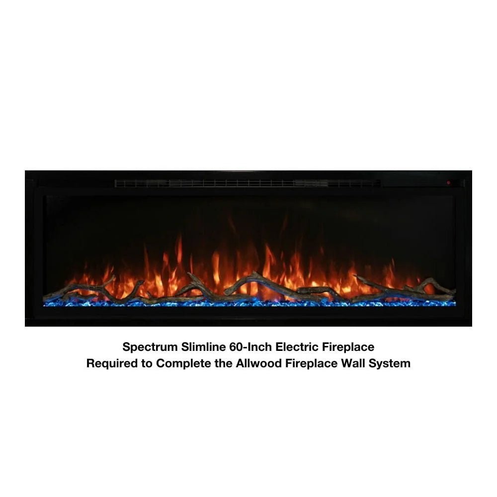 Modern Flame Allwood Media Wall System for 60" Spectrum Slimline Fireplace - Eternal Flame Outdoors