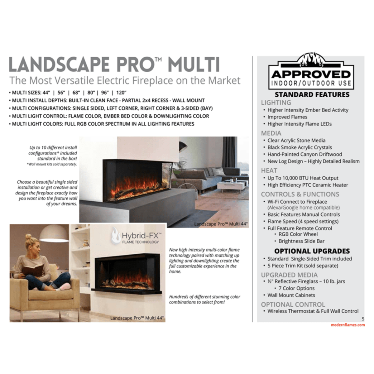 Modern Flame Landscape Pro Multi Electric Fireplace - Eternal Flame Outdoors