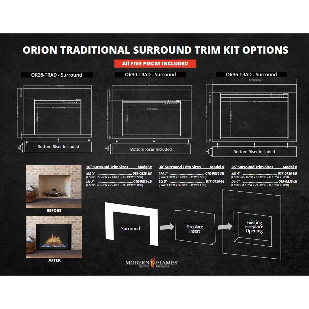 Modern Flames Orion V2 Traditional Surround Trim Kit - Eternal Flame Outdoors